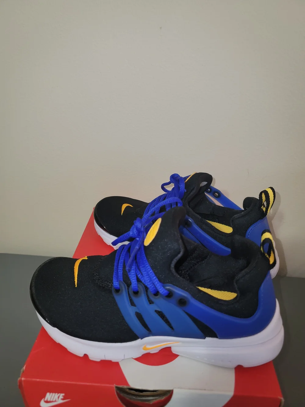 Nike Kids' Black & Royal Blue Presto Shoes with Yellow Accents - Picture 2 of 7
